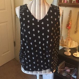 Knit tank with tie back